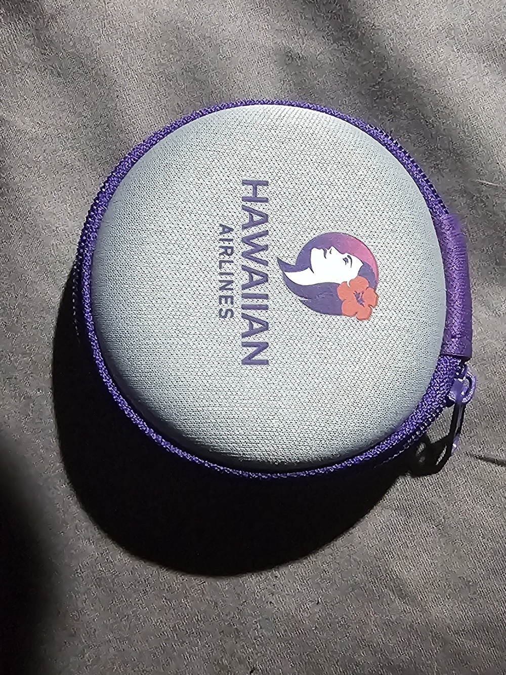 Hawaiian Airlines Purple and Gray Travel Earbud Case Only - Vintage